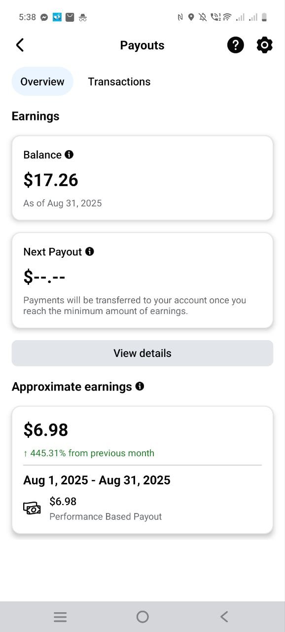 Facebook Payout